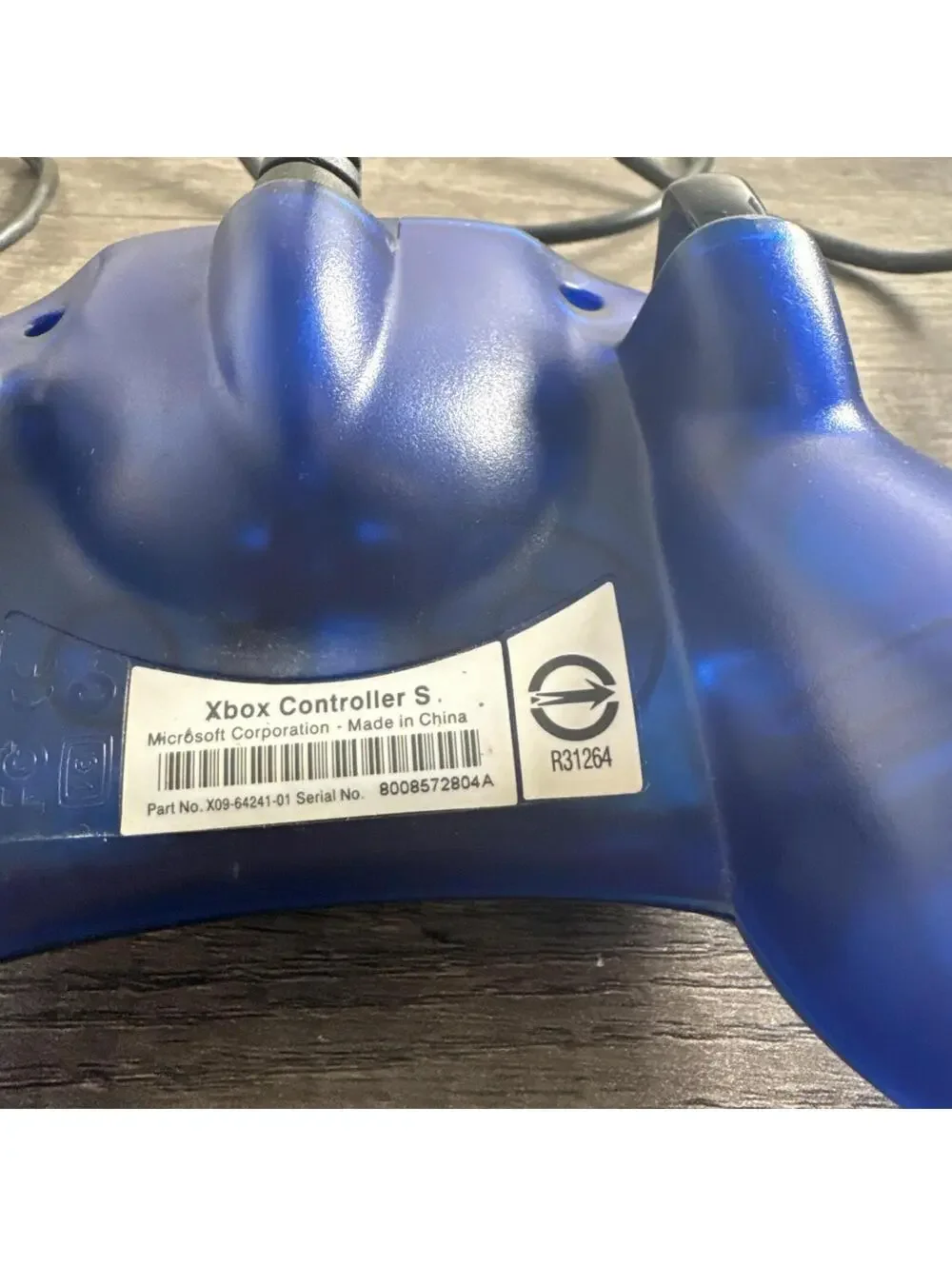 Original Xbox Controller S Blue Translucent Wired Gamepad NO DONGLE